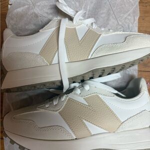 New Balance Cream and White Sneakers